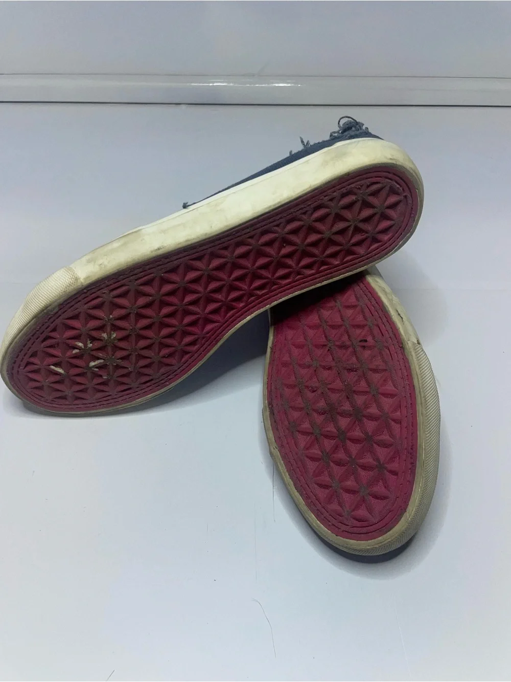 Corkys Women's Frayed Slip-On Sneakers in Navy size 8